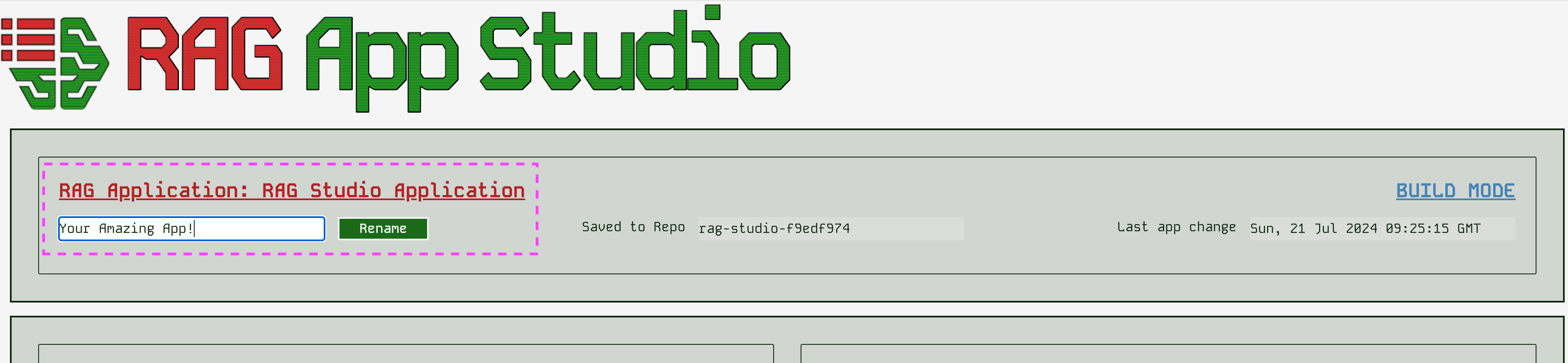 Changing the application name