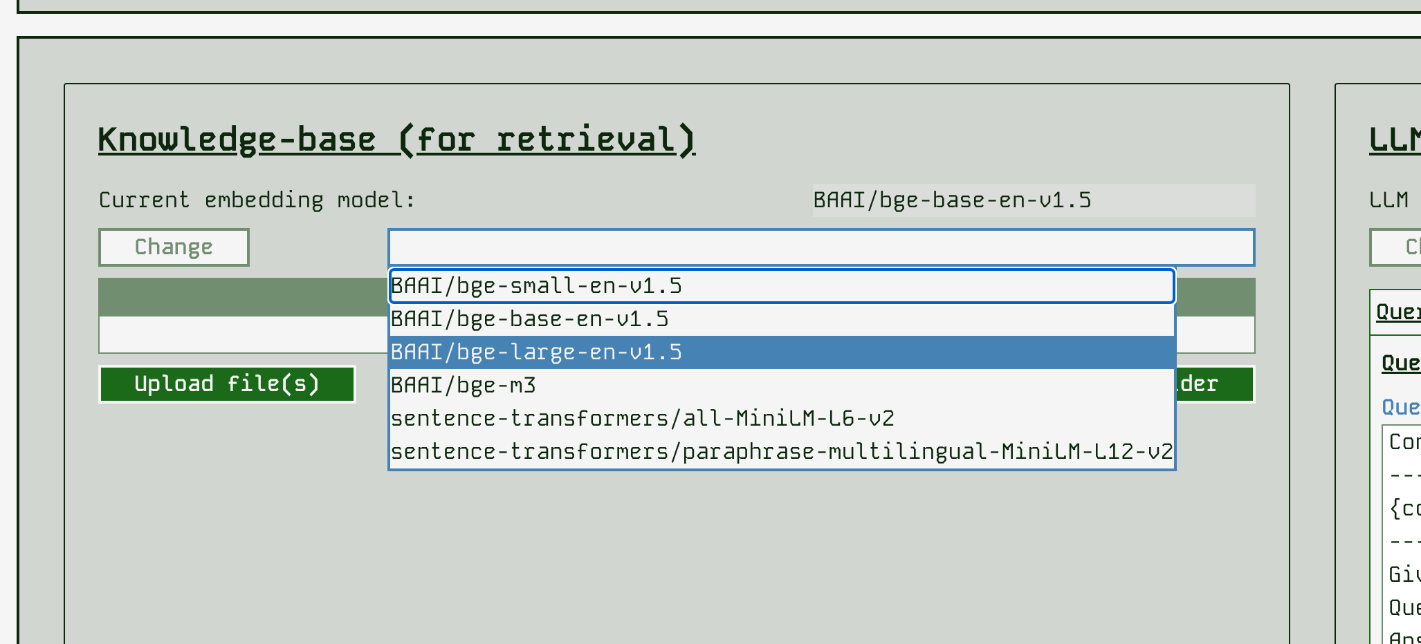 Changing the embedding model