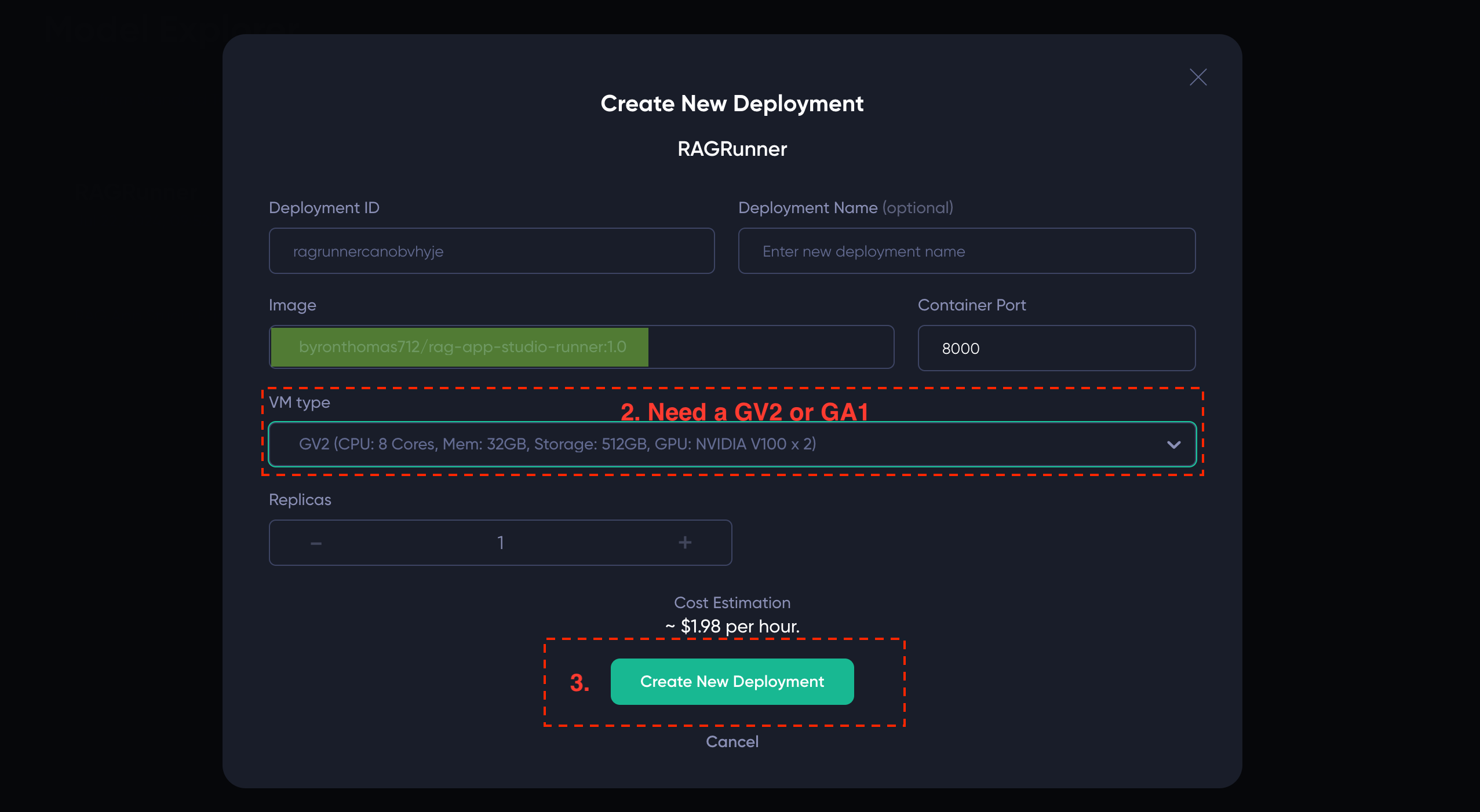 Launching the runner - step2